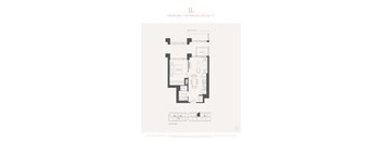 A floor plan of a 1 bedroom, 1 bathroom apartment sized at 515 square feet.